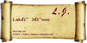 Lakó János névjegykártya